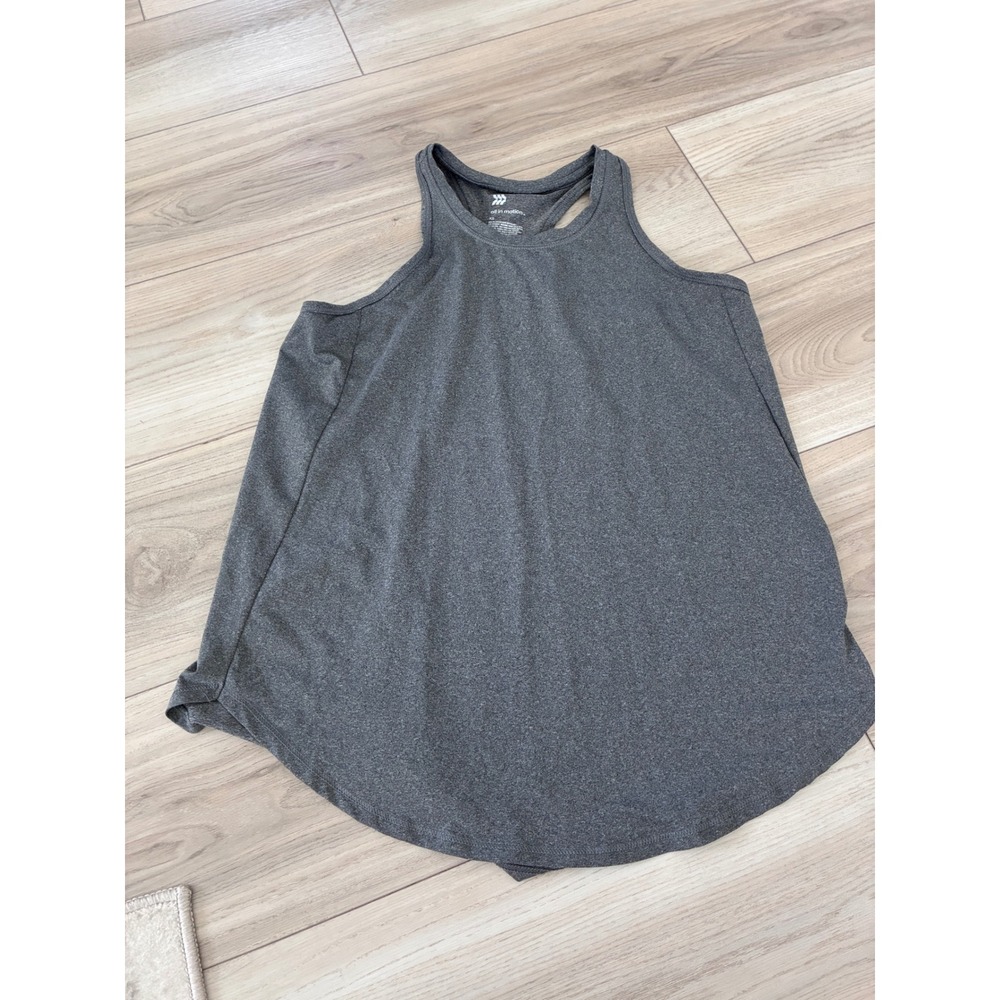All in Motion Womens XS Heather Gray Racerback Activewear Tank Top High Neck